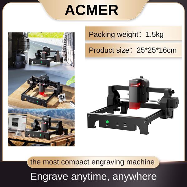 ACMER S1 Portable Laser Engraver 10K/min CNC Cutter -Wood, Acrylic, Leather