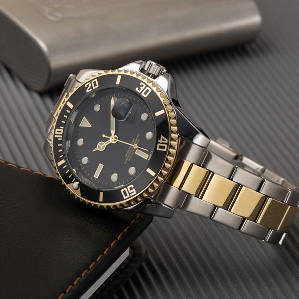 Amovan Men's 43mm Multifunction Sport Watch Quartz Stainless Steel Design - Black Face