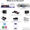 AZDOME 12" IPS Touch Screen Dash Cam with WiFi - Dual 1080P Cameras, GPS