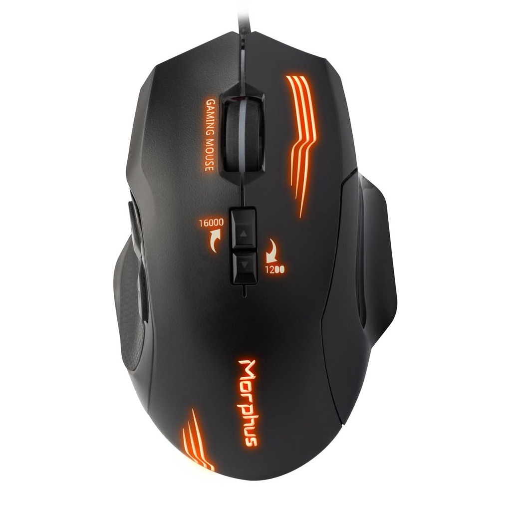 Morphus GX38 Programmable Optic Gaming Mouse7200DPI , USB2.0 , 8 Macro, Black