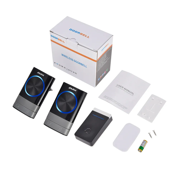 Aibont N189-BB Wireless Doorbell - 150m Range, 38 Chimes, Plug-In Receiver
