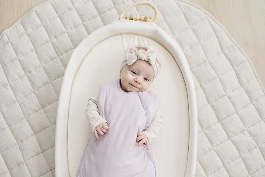 Lucky Sprout Organic Cotton Baby Swaddle Bag - Soft Sleeping Sack - Pink