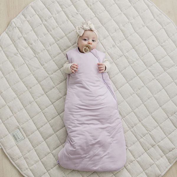 Lucky Sprout Organic Cotton Baby Swaddle Bag - Soft Sleeping Sack - Pink