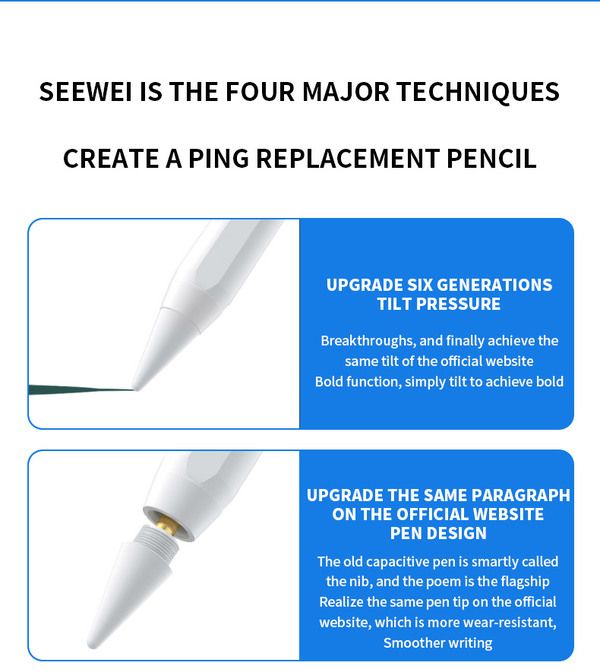 BASIX P6 Magnetic Tablet Stylus, Tilt Sensitivity, Type-C & 12H Battery