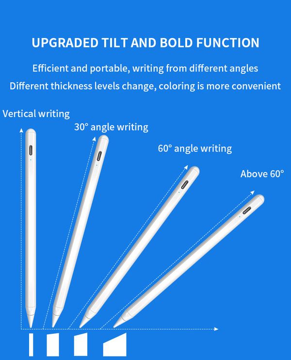 BASIX P6 Magnetic Tablet Stylus, Tilt Sensitivity, Type-C & 12H Battery