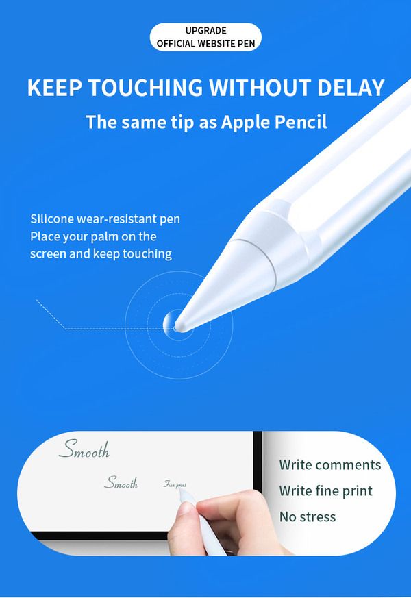 BASIX P6 Magnetic Tablet Stylus, Tilt Sensitivity, Type-C & 12H Battery