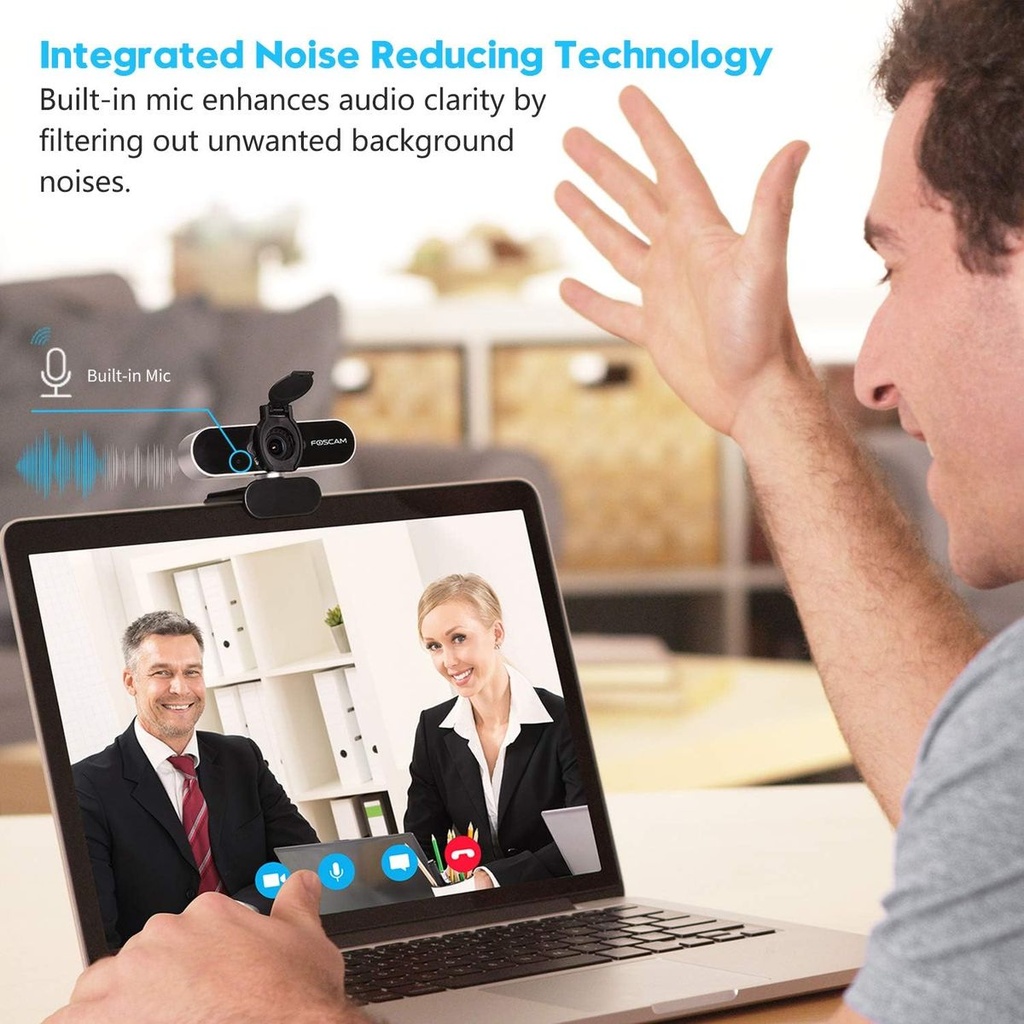FOSCAM 1080P HD USB Streaming Web Cam for Conference, Gaming, Business