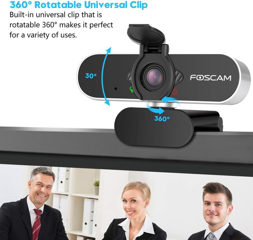 FOSCAM 1080P HD USB Streaming Web Cam for Conference, Gaming, Business