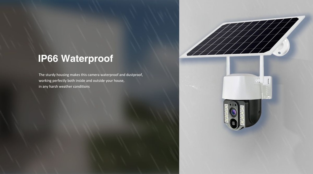 DIGISEE Solar PTZ Security Camera - 3MP HD, Dual Light, Full-Color NV