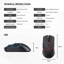 Fantech Gaming Mouse - Wireless & Wired, 1000Hz Polling Rate, 400-10000 DPI - White