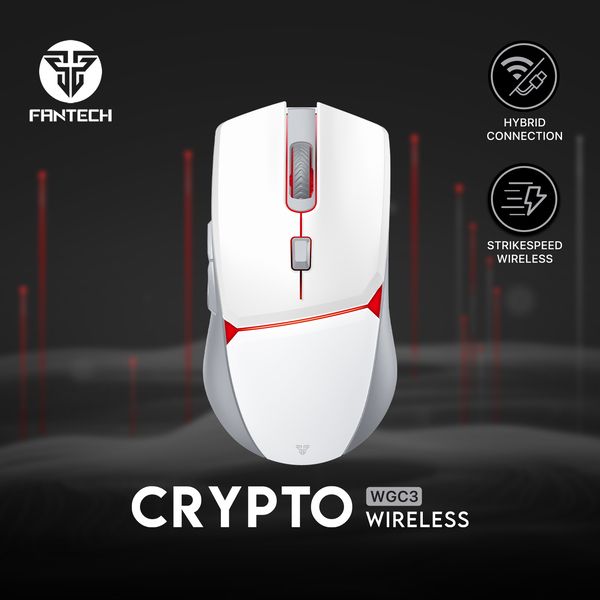 Fantech Gaming Mouse - Wireless & Wired, 1000Hz Polling Rate, 400-10000 DPI - White