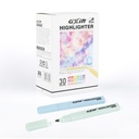 Gxin G-343 30 Assorted Pastel Highlighters - Chisel Tip Water-Based Markers
