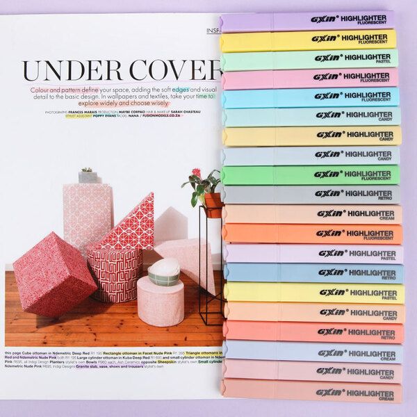 Gxin G-343 30 Assorted Pastel Highlighters - Chisel Tip Water-Based Markers