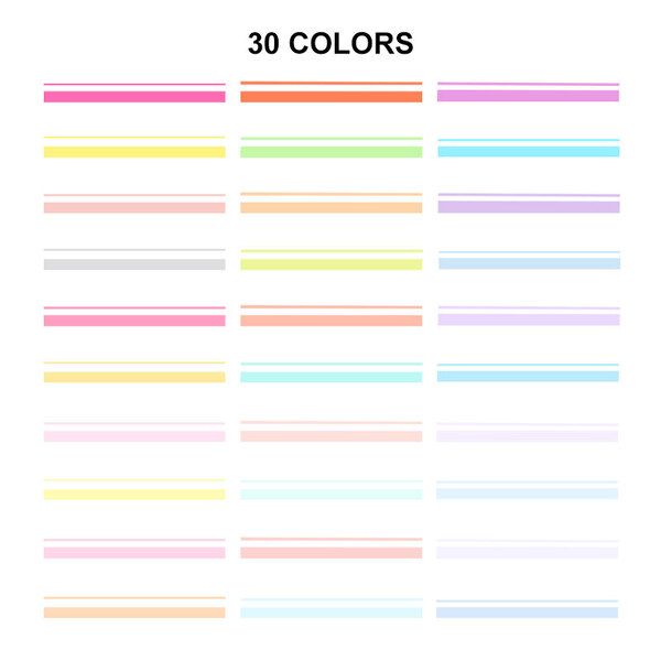 Gxin G-343 30 Assorted Pastel Highlighters - Chisel Tip Water-Based Markers