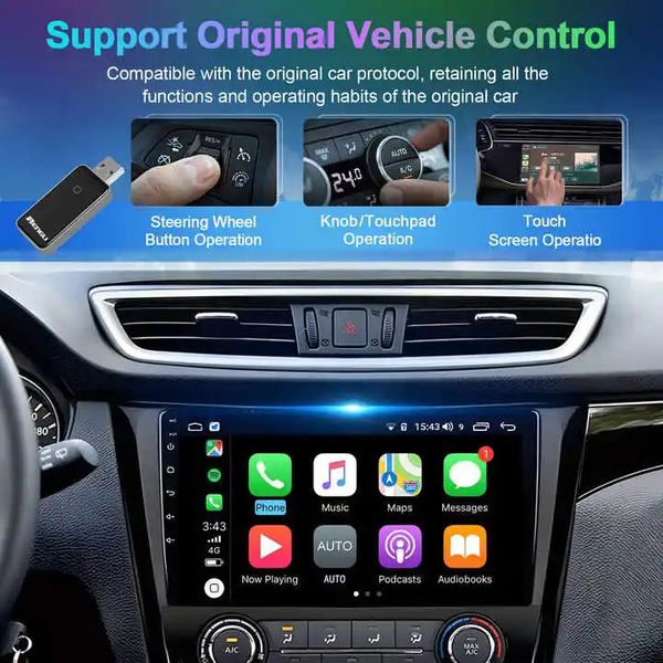 Hengli 2-in-1 Wireless CarPlay & Android Auto Adapter - Plug & Play