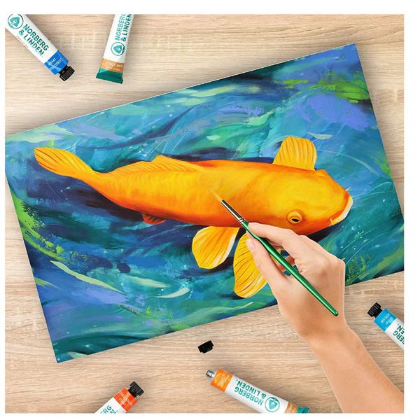 Norberg & Linden LG61 Acrylic Paint Set | 60 Tubes for Canvas & Crafts