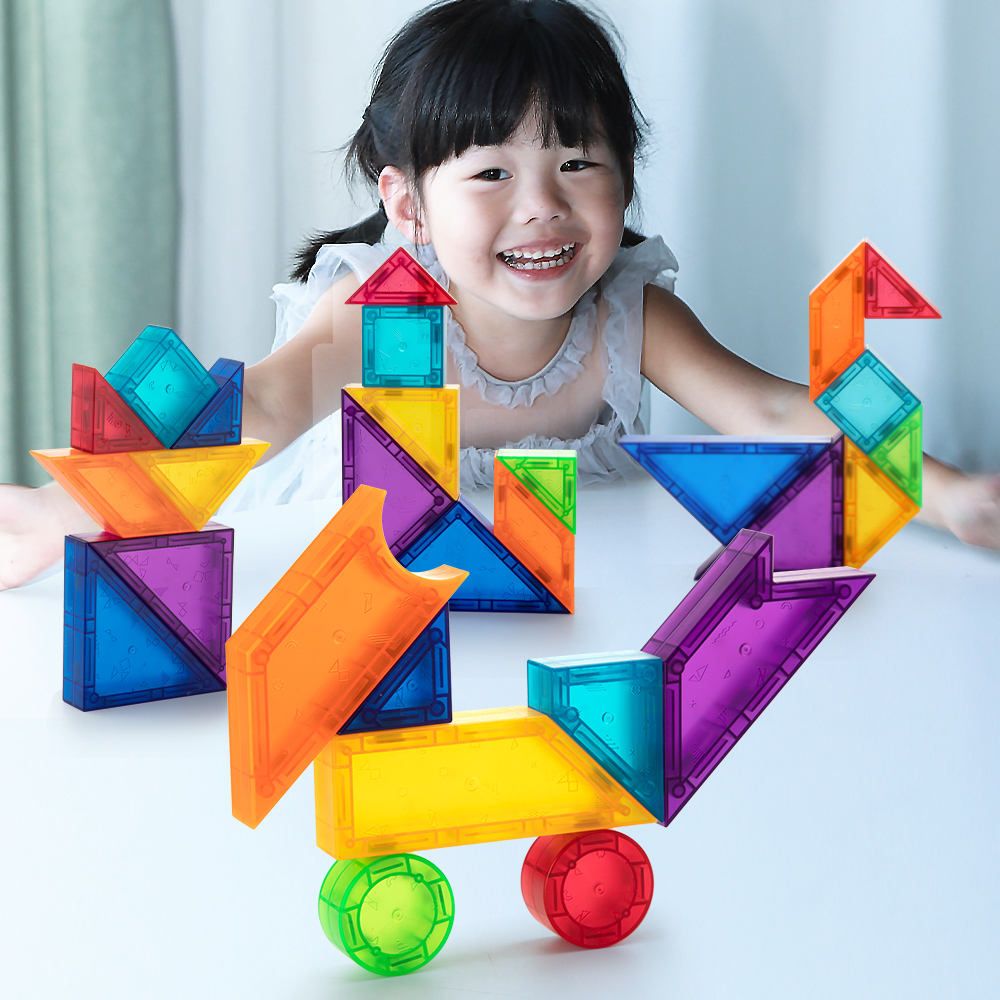 Kebo 3D 61 Piece Magnetic Educational Building Blocks Tangram