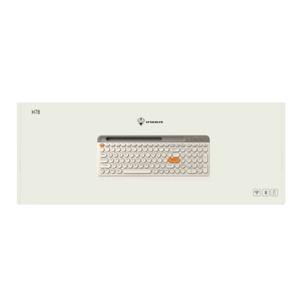 INKER H78 Wireless Keyboard and Mouse Combo - LED Backlit Keyboard - White