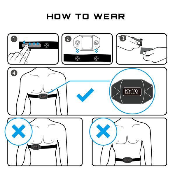 KYTO Heart Rate Monitor Chest Strap - Adjustable Fitness Sensor