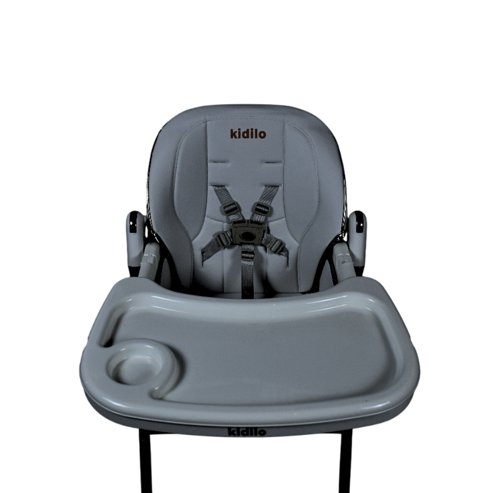 Kidilo Convertible Baby High Chair with Padded Seat, Adjustable Height - Grey