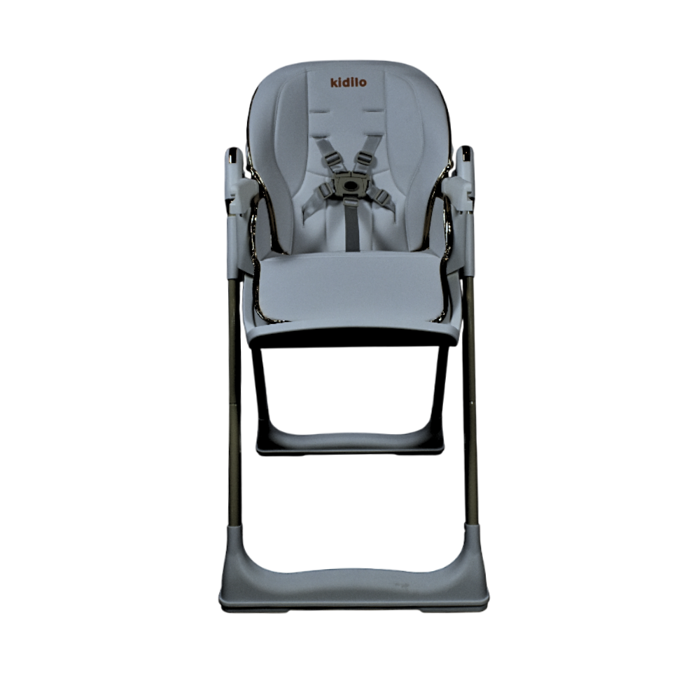Kidilo Convertible Baby High Chair with Padded Seat, Adjustable Height - Grey