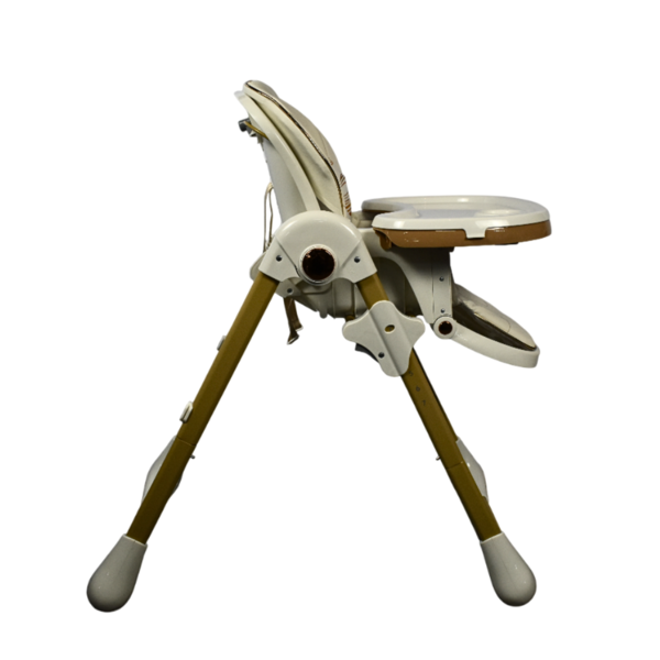 Kidilo Convertible Baby Feeding Chair - Soft Cushion & Removable Meal Tray - Khaki