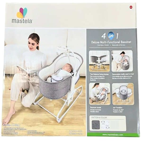 Mastela Electric Baby Rocking Chair - Touch Control Panel and Mosquito Net - Khaki Inside
