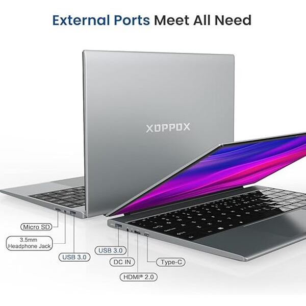 Xoppox 13.5 Inch Laptop - Intel N4020, 8GB RAM, 128GB SSD, Windows 10 Home