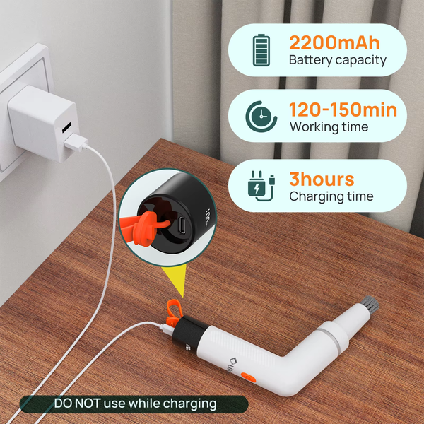 Life Basis USB 5-in-1 Electric Spin Scrubber - Cordless Cleaning Brush