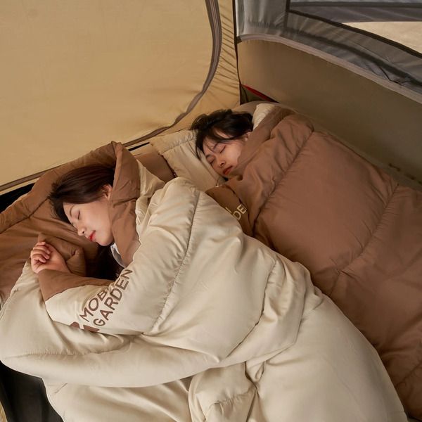 Mobi Garden Double Sleeping Bag - 3.2kg Ultra-Wide 2-Person Sleeping Bag - White