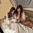 Mobi Garden Double Sleeping Bag - 3.2kg Ultra-Wide 2-Person Sleeping Bag - Brown