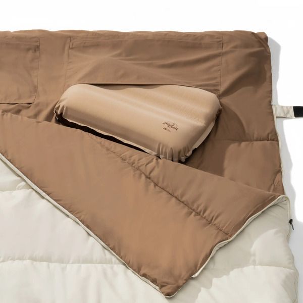Mobi Garden Double Sleeping Bag - 3.2kg Ultra-Wide 2-Person Sleeping Bag - Brown