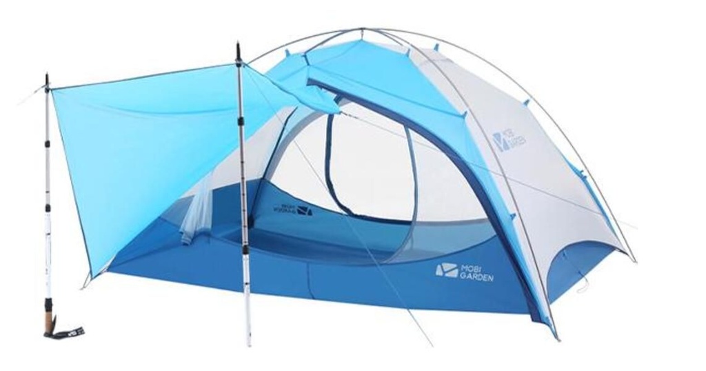 Mobi Garden Backpacking Tent - Lightweight Dome Shelter with Carry Bag - Blue