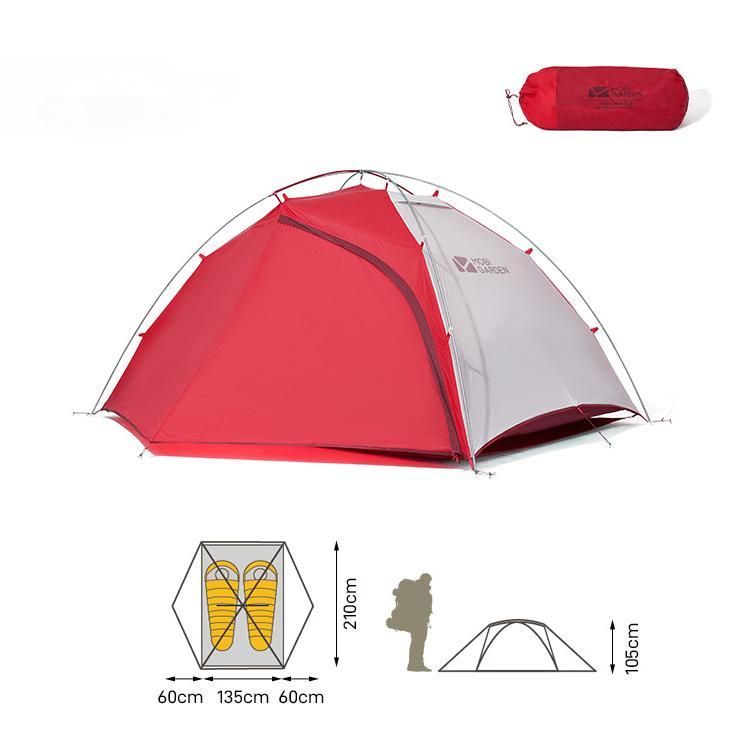 Mobi Garden Backpacking Tent - Lightweight Dome Shelter with Carry Bag - Red