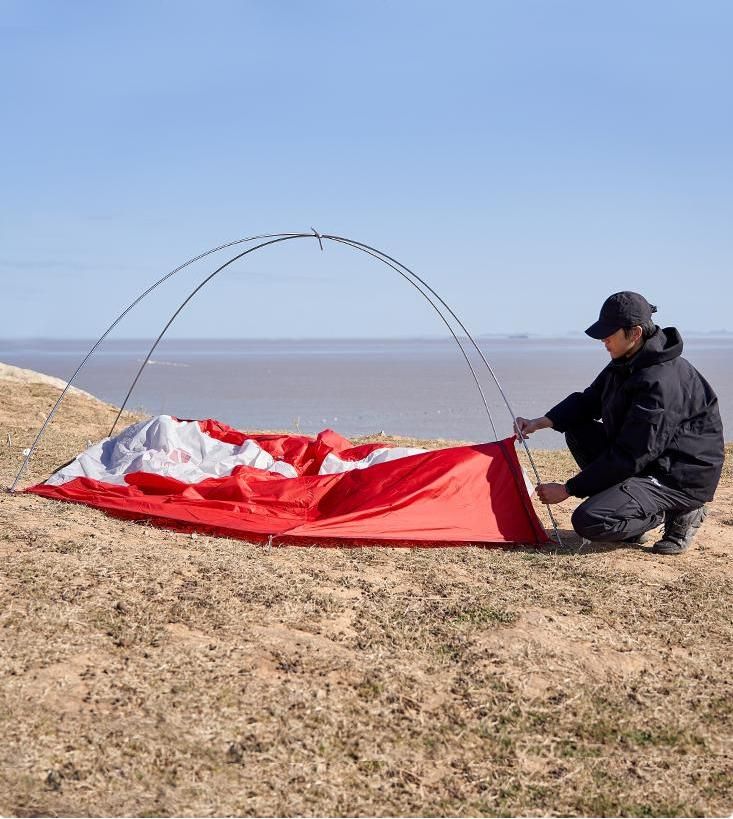 Mobi Garden Backpacking Tent - Lightweight Dome Shelter with Carry Bag - Red