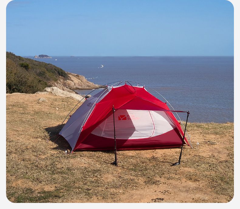 Mobi Garden Backpacking Tent - Lightweight Dome Shelter with Carry Bag - Red