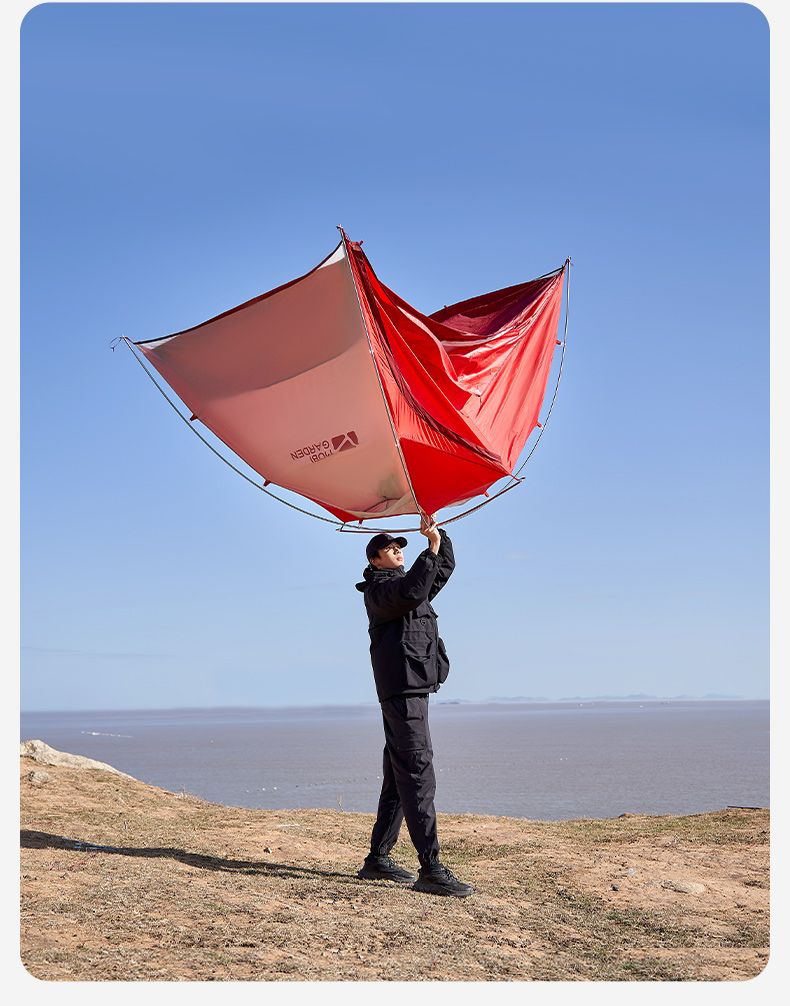Mobi Garden Backpacking Tent - Lightweight Dome Shelter with Carry Bag - Red