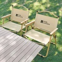 Mobi Garden Folding Camp Chair - Steel Frame, Canvas Seat & Beech Armrests - Brown - M