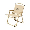 Mobi Garden Folding Camp Chair - Steel Frame, Canvas Seat & Beech Armrests - Brown - M