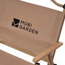 Mobi Garden Folding Camp Chair - Steel Frame, Canvas Seat & Beech Armrests - Brown - M