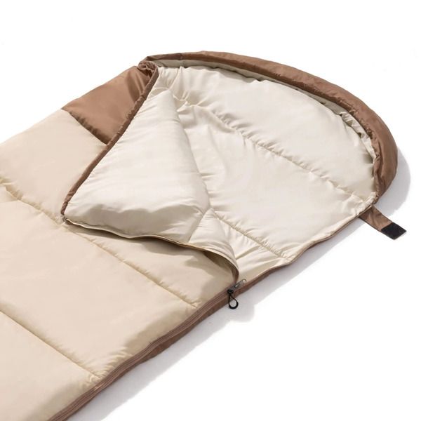 Mobi Garden Lightweight Envelope Camping Sleeping Bag for Adults - Beige - 1.8
