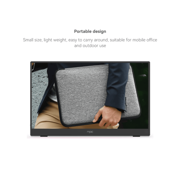 NPC Portable Monitor - Ultra-Thin 3mm Design, 100% Adobe RGB, 60Hz, FHD IPS