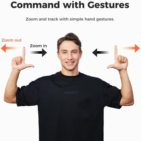 OBSBOT Tiny 2 Lite 4K AI Tracking PTZ Webcam with Gesture Control & HDR