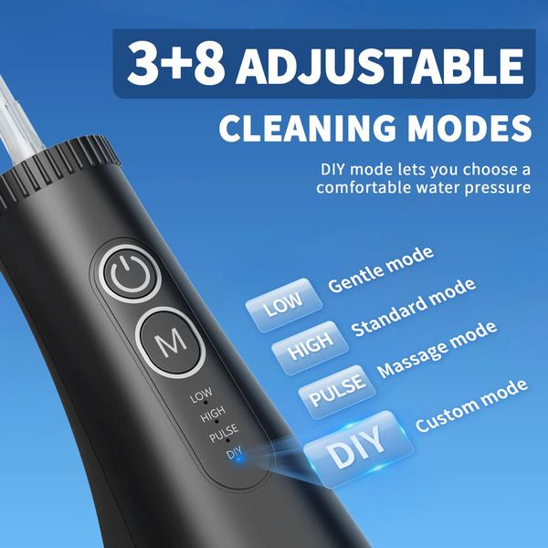 OralGos Cordless Water Flosser 11 Modes, 300ML Portable Dental Irrigator