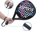 Ianoni Padel Racket -Carbon Fiber Surface With Eva Memory Flex Foam Racquet - Black Purple