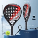Ianoni Padel Racket -Carbon Fiber Surface With Eva Memory Flex Foam Racquet - Black Red
