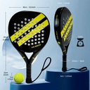 Ianoni Padel Racket -Carbon Fiber Surface With Eva Memory Flex Foam Racquet - Black Yellow