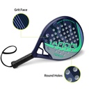 Ianoni Padel Racket -Carbon Fiber Surface With Eva Memory Flex Foam Racquet - Dark Blue