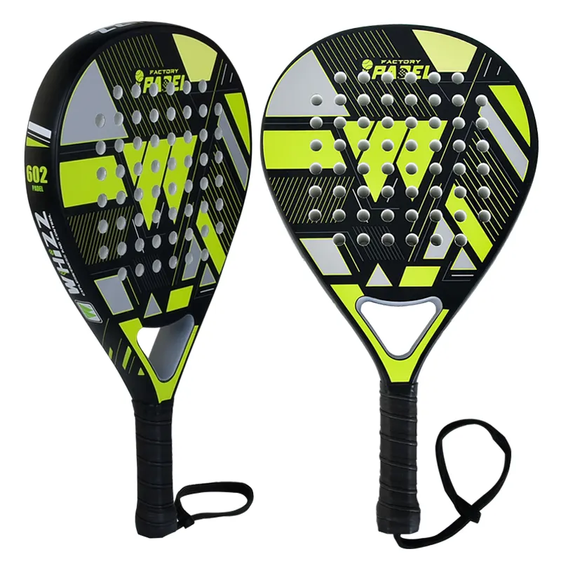 Whizz Padel Carbon Fibre Factory Padel Racket Bat - Green-Black