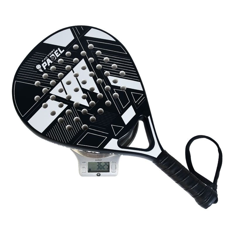 Whizz Padel Carbon Fibre Factory Padel Racket Bat - White-Black